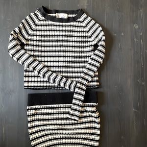 For Love & Lemons 🍋  crop top bodycon, black & white stripe matching set 💕